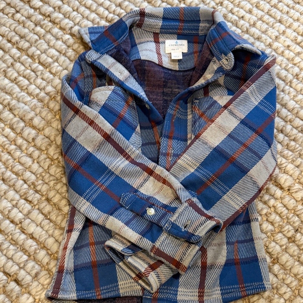 Crewcuts Blue and Red Plaid Button Down Shirt